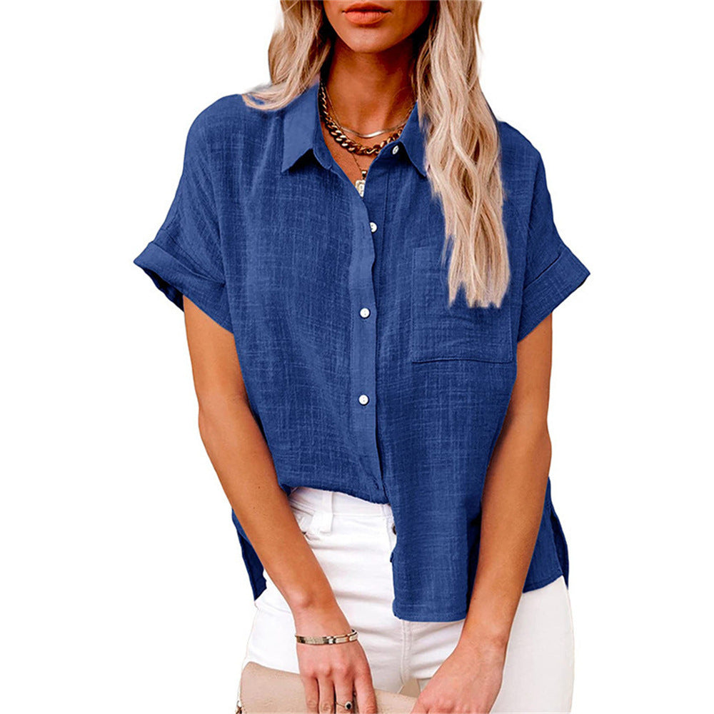 Tess | Short-Sleeve Cotton-Linen Shirt