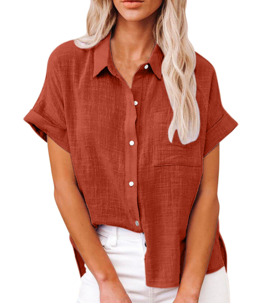 Tess | Short-Sleeve Cotton-Linen Shirt