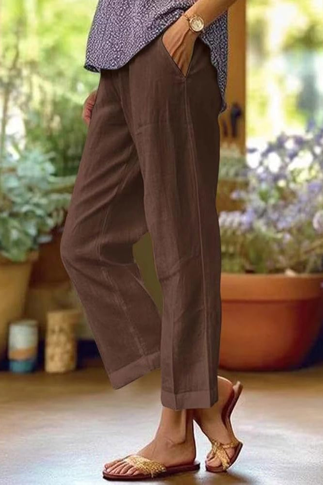 Evangeline | Cuffed Linen Pants