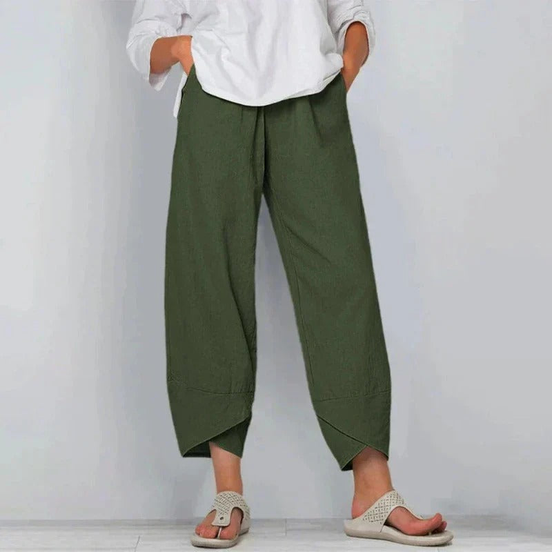 Lynneth | Cropped Linen Pants