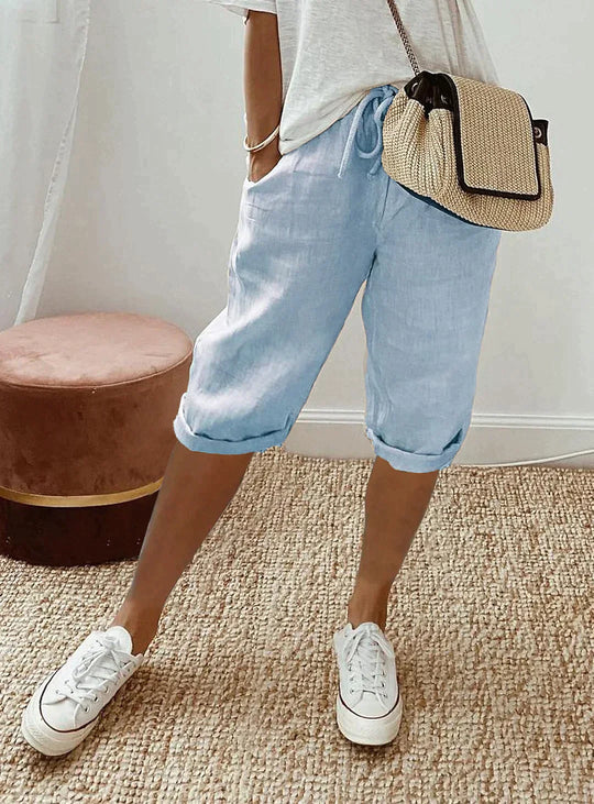 Niki | Linen Capri Pants