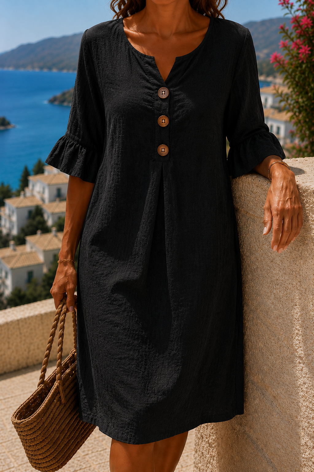 Juliette | Ruffle Sleeve Linen Dress