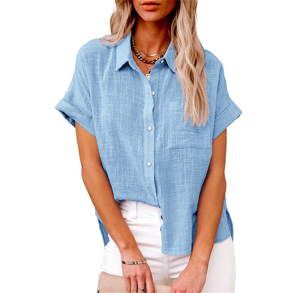 Tess | Short-Sleeve Cotton-Linen Shirt