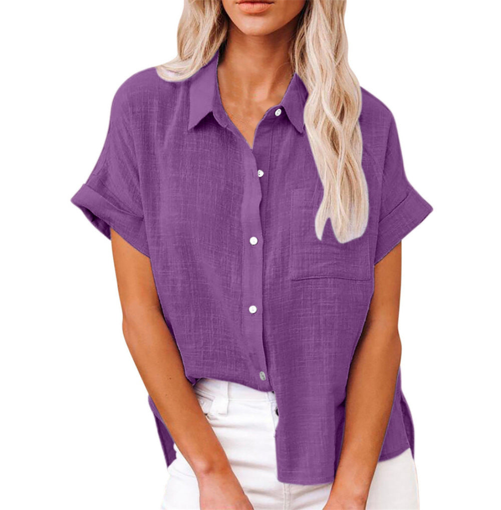 Tess | Short-Sleeve Cotton-Linen Shirt