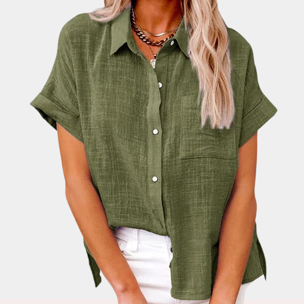Tess | Short-Sleeve Cotton-Linen Shirt