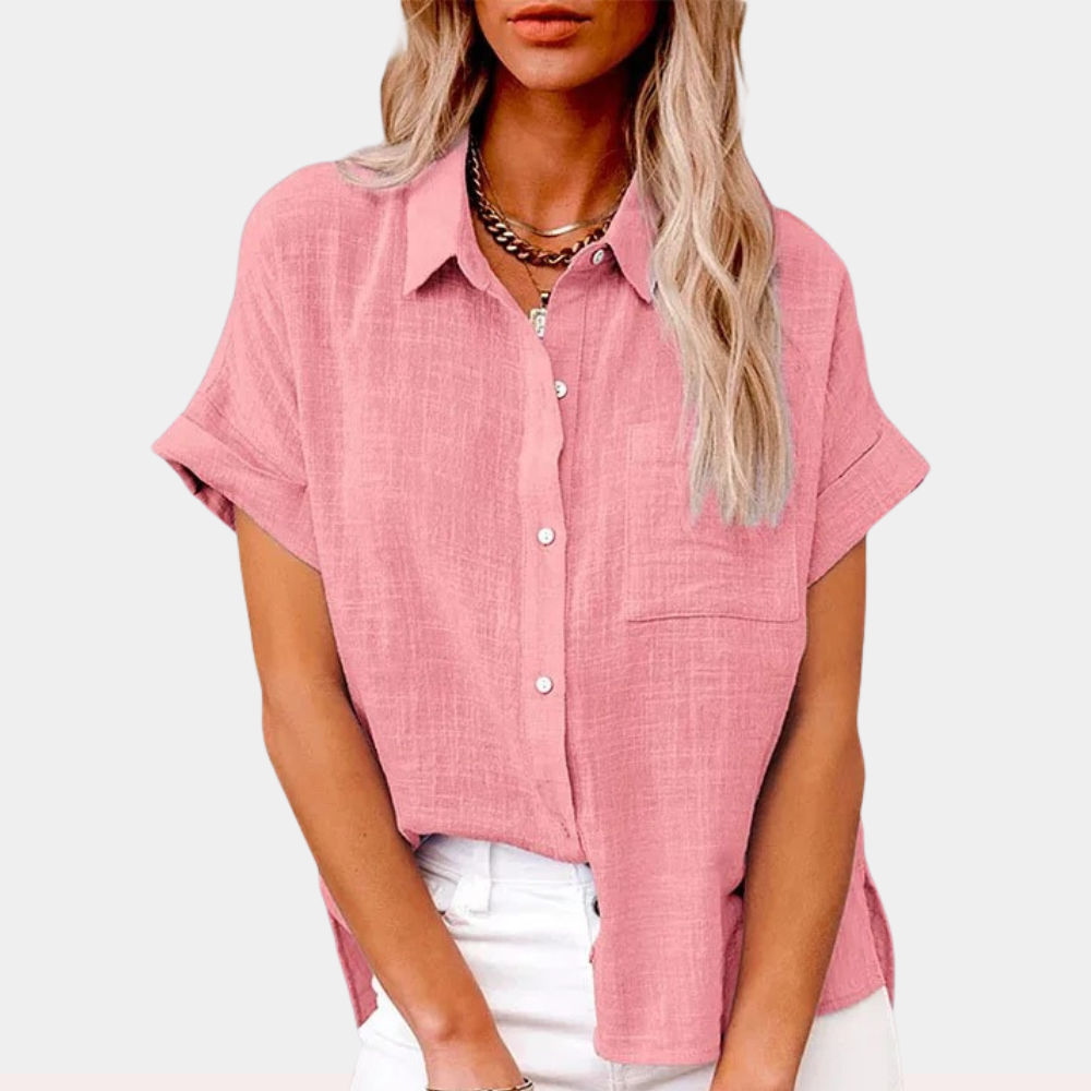 Tess | Short-Sleeve Cotton-Linen Shirt